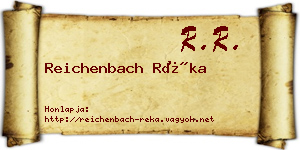 Reichenbach Réka névjegykártya